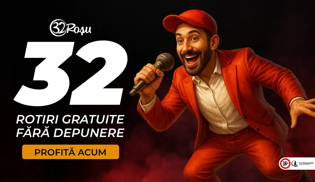 32Roșu Bonus Fără Depunere - 32 Rotiri Gratuite la Verificarea Contului