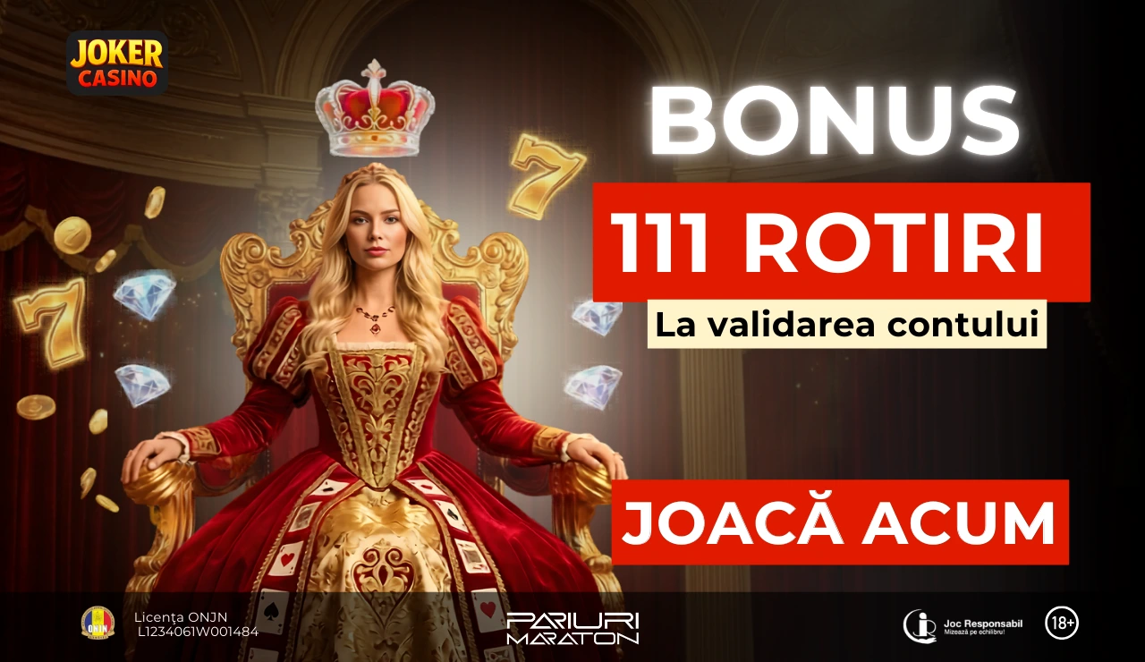Joker Casino – 111 Rotiri Gratuite la Validare Cont
