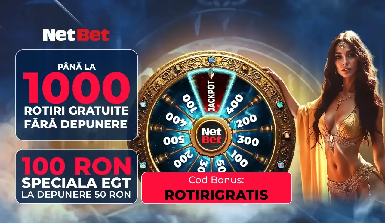 Netbet Bonus Fara Depunere – 1000 Rotiri Gratis + Specială de 100 RON