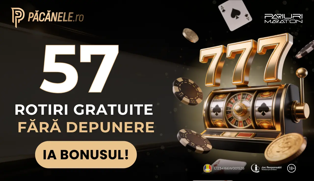 Pacanele.ro - 57 Rotiri Gratuite Fără Depunere
