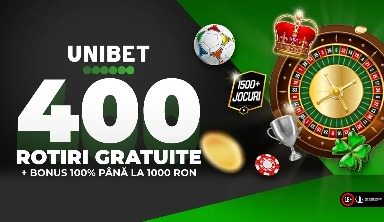 Unibet Bonus | Ai pana la 400 de Rotiri Gratuite