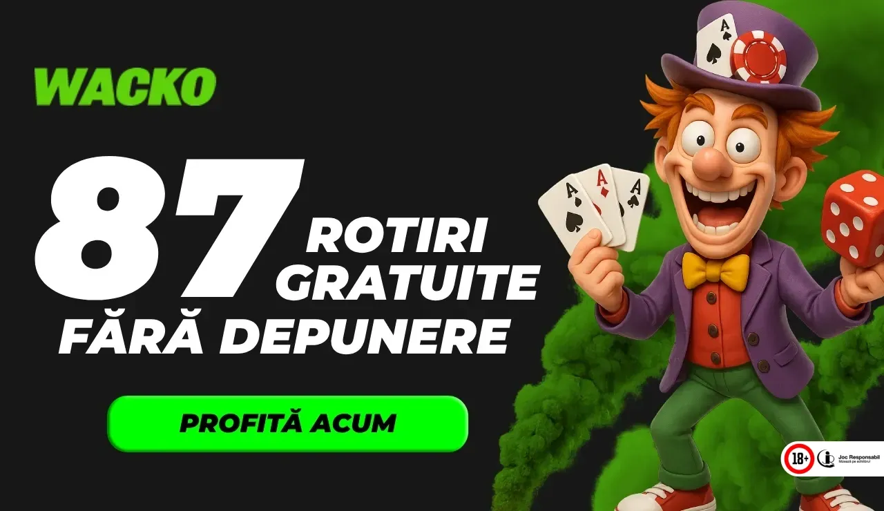 Wacko Casino Bonus Fara Depunere – 87 Rotiri Gratuite