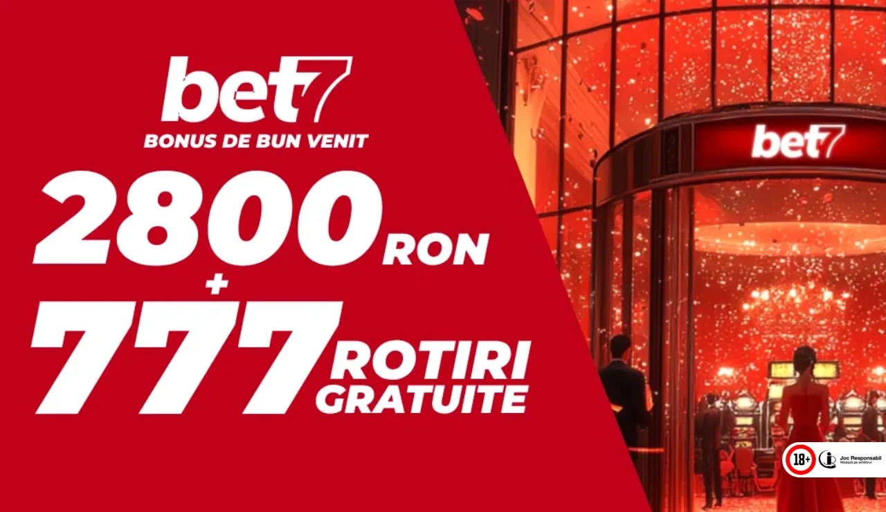 Bet7 Bonus de Bun Venit: Până la 2800 RON + 777 Rotiri