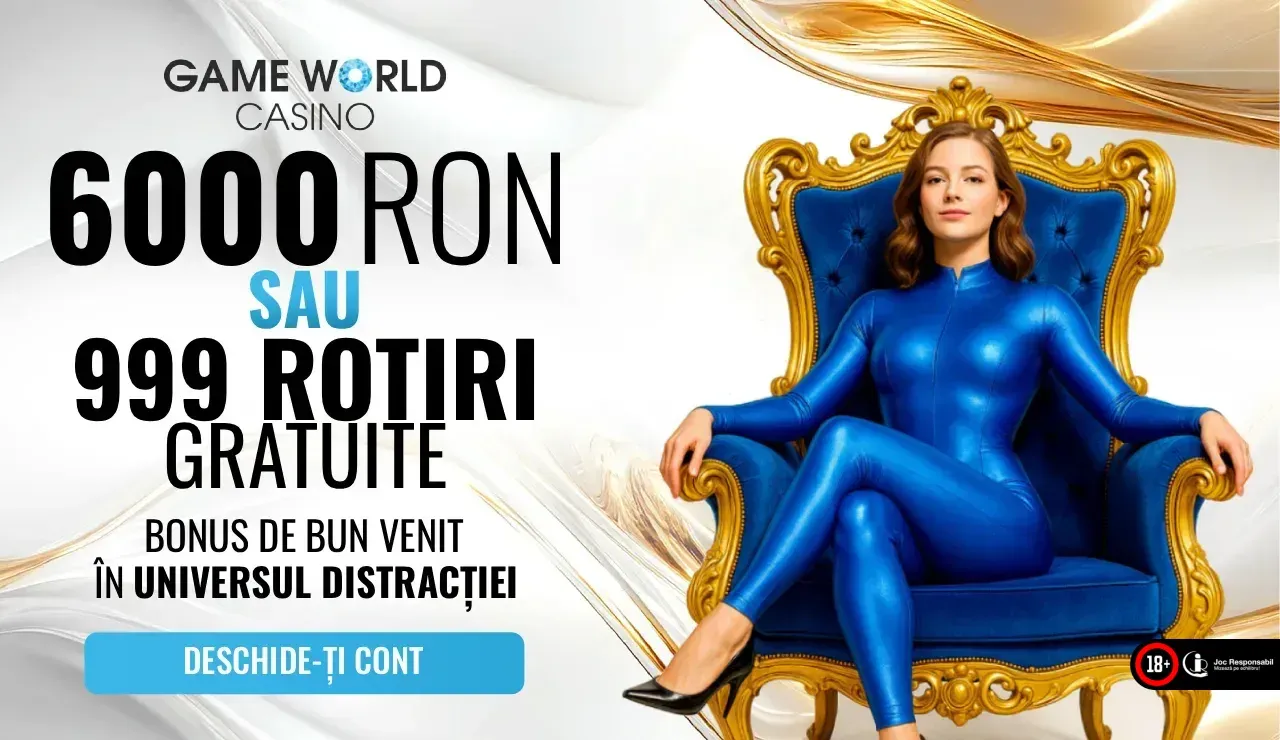 Gameworld Bonus De Bun Venit: 6000 Lei SAU 999 Rotiri Gratuite
