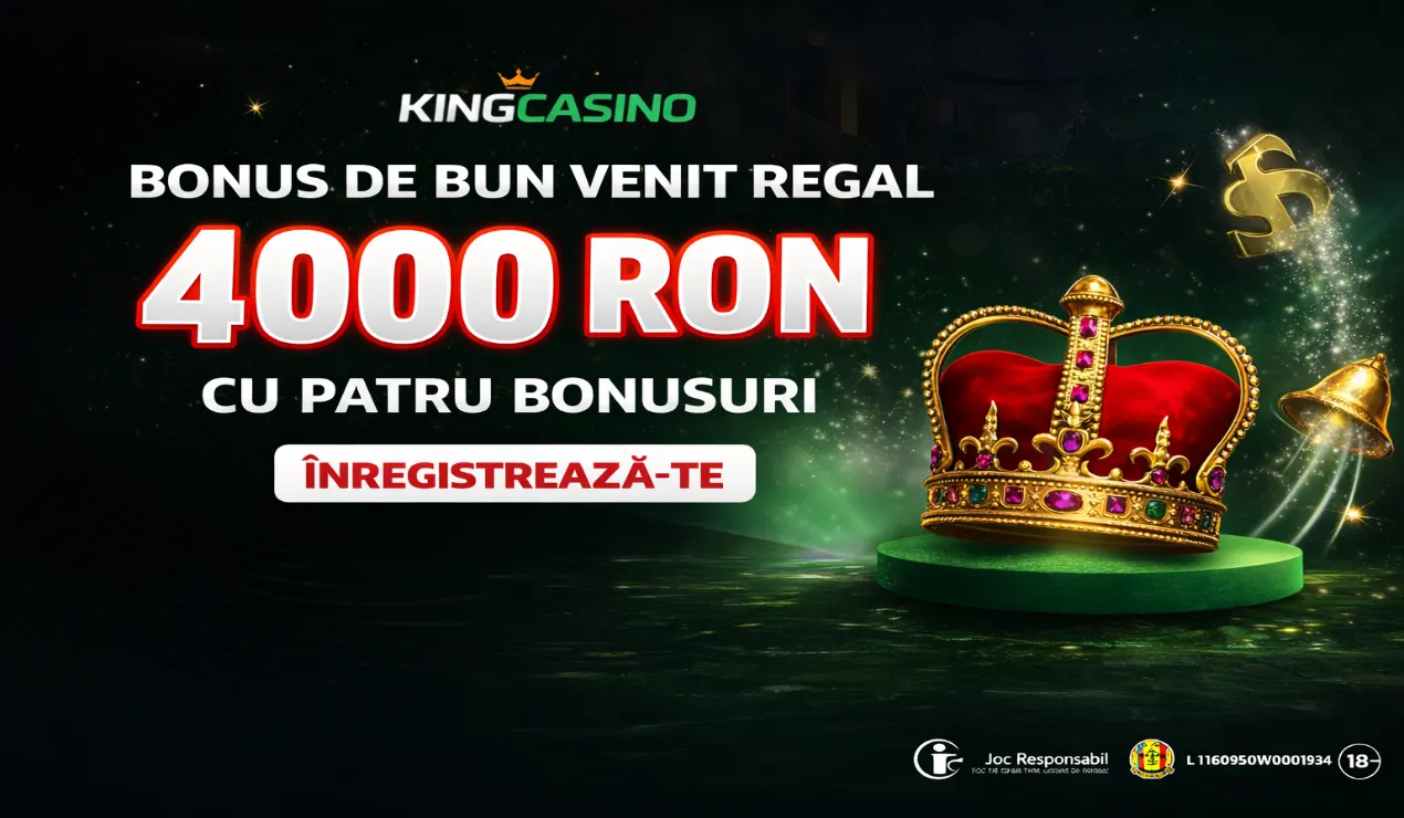 KingCasino Bonus Bun Venit: 4000 RON cu Patru Bonusuri
