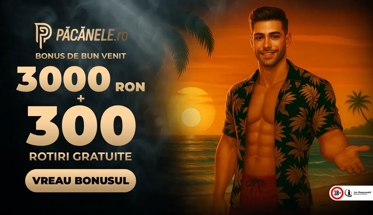 Pacanele.ro Bonus: până la 3.000 RON și 300 de rotiri gratuite