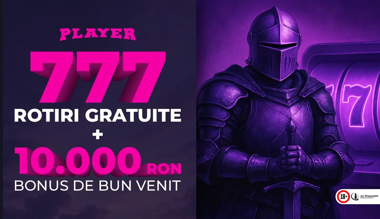 Bonus de Bun Venit Player - 10000 RON + 777 Rotiri