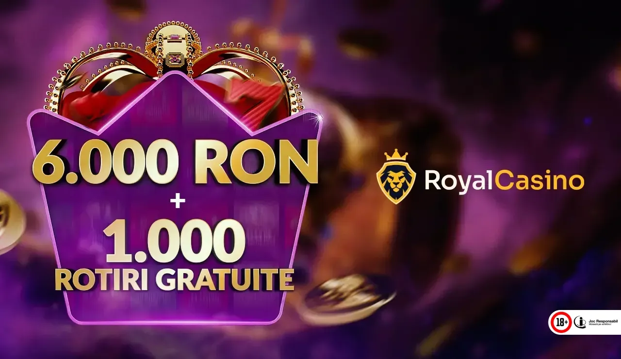 Royal Casino Bonus de Bun Venit: 6000 RON + 1000 Rotiri 