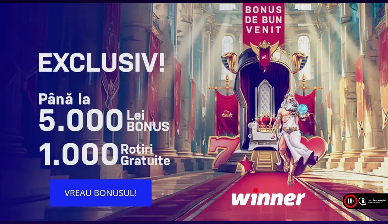 Winner Bonus De Bun Venit: 5000 Ron & 1000 Rotiri Gratuite