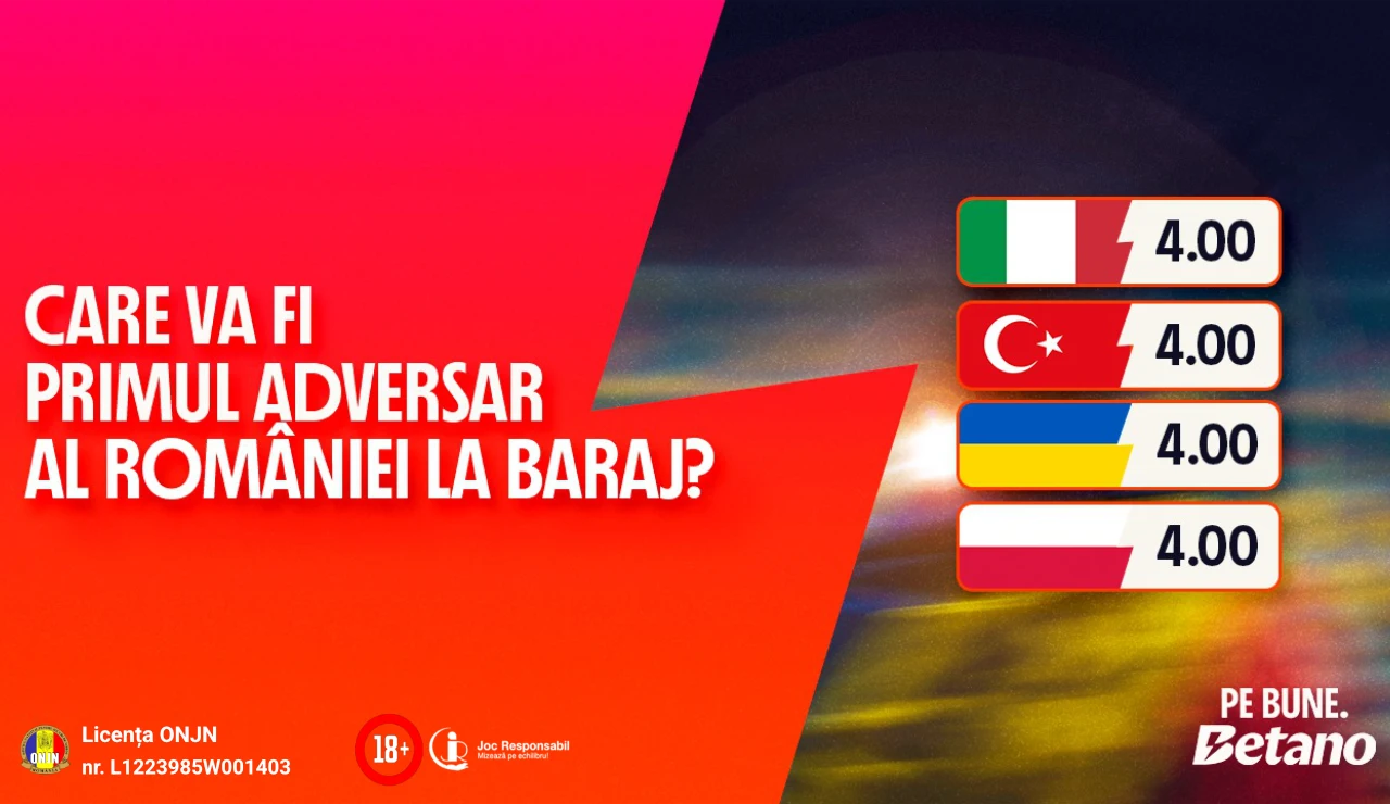 Betano lansează cote speciale pentru viitorul adversar al României în preliminariile Mondialului