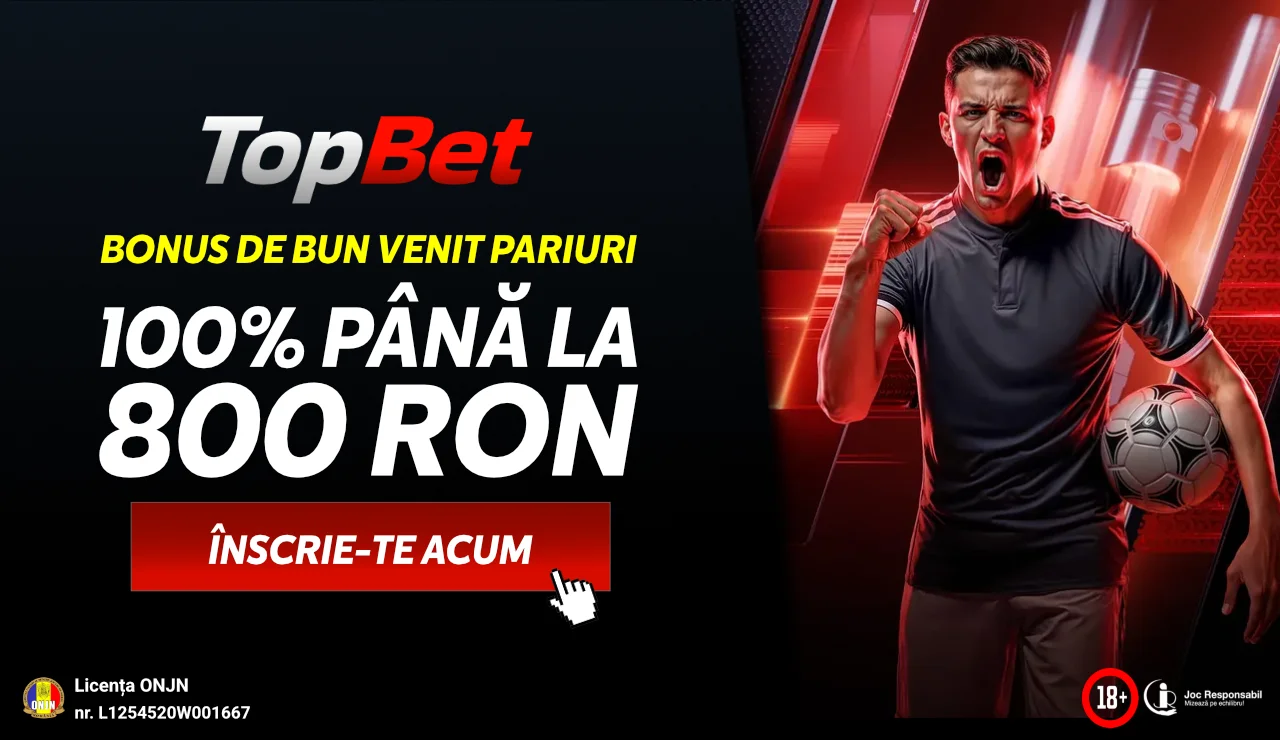 TopBet bonus sport: 100% Până la 8000 RON